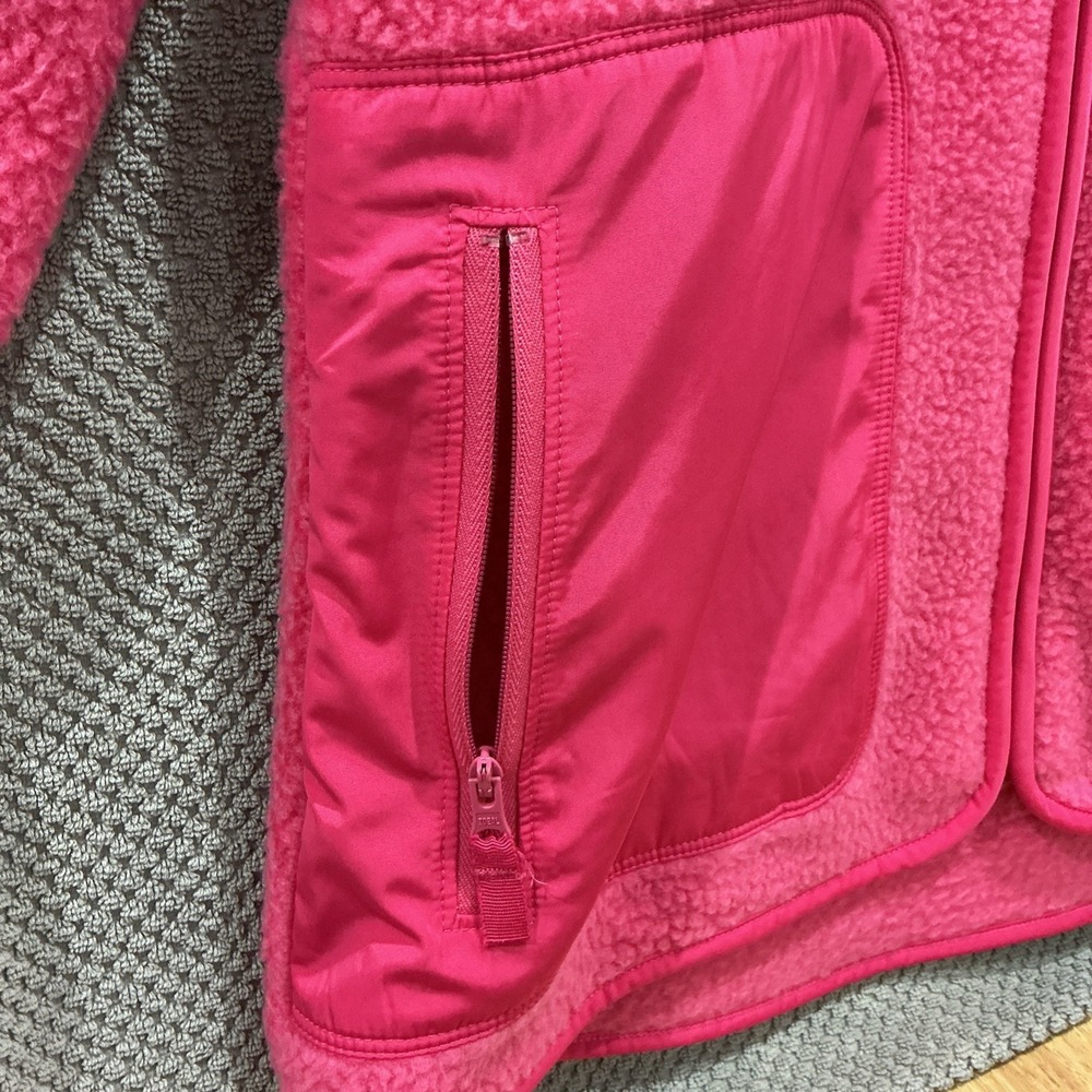 T by Talbots Women's Fleece Sherpa Jacket Full Zip Pockets Pink Size Small - Picture 3 of 9